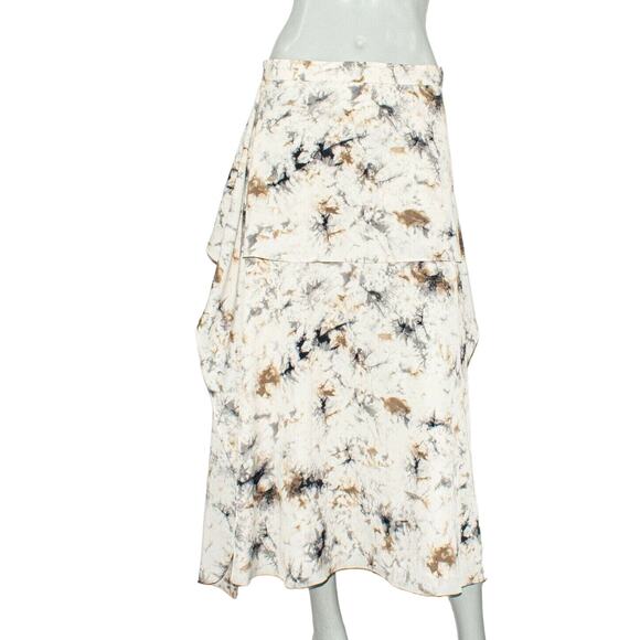 MIGNON DOO Marble Print layered Skirt Beige Size Medium - Picture 1 of 8